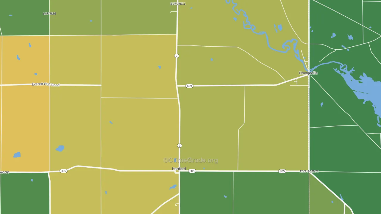 Burghill, OH Map of Vandalism Rates