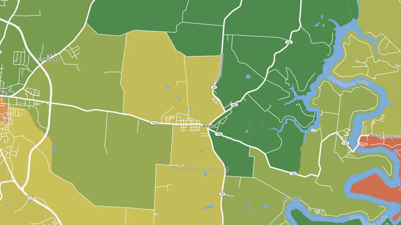 Burgin, KY Map of Vandalism Rates
