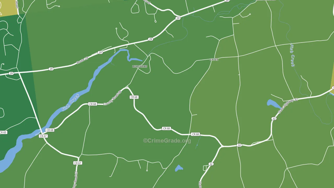 Burgoyne, NY Map of Vandalism Rates
