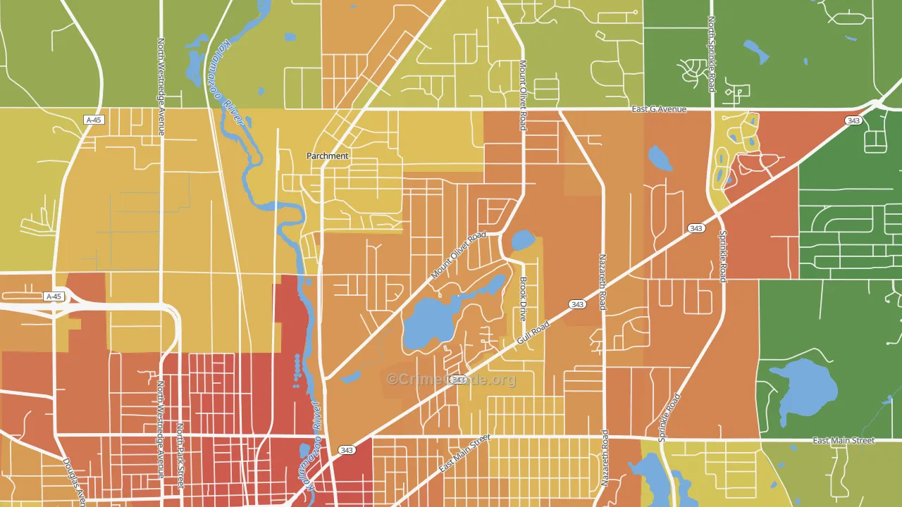 Burke Acres, Kalamazoo, MI Map of Vandalism Rates
