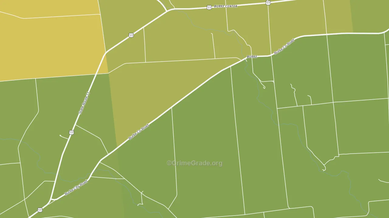 Burke Center, NY Map of Vandalism Rates