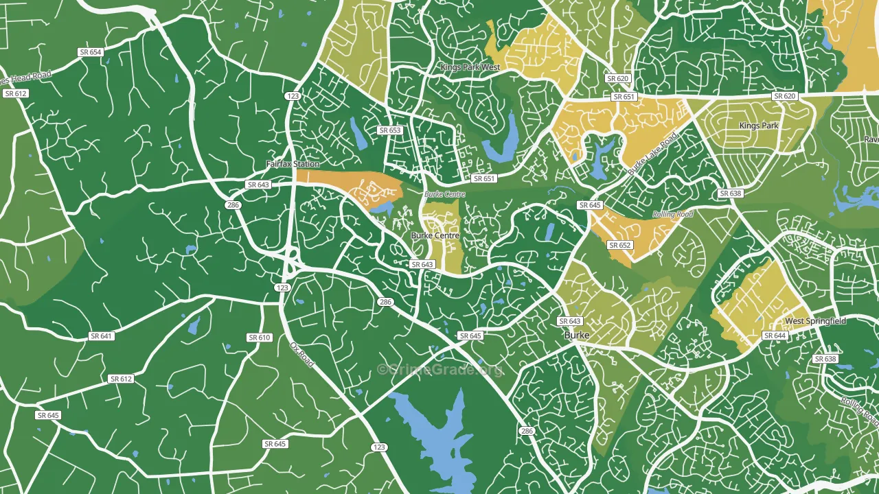 Burke Centre, VA Map of Vandalism Rates