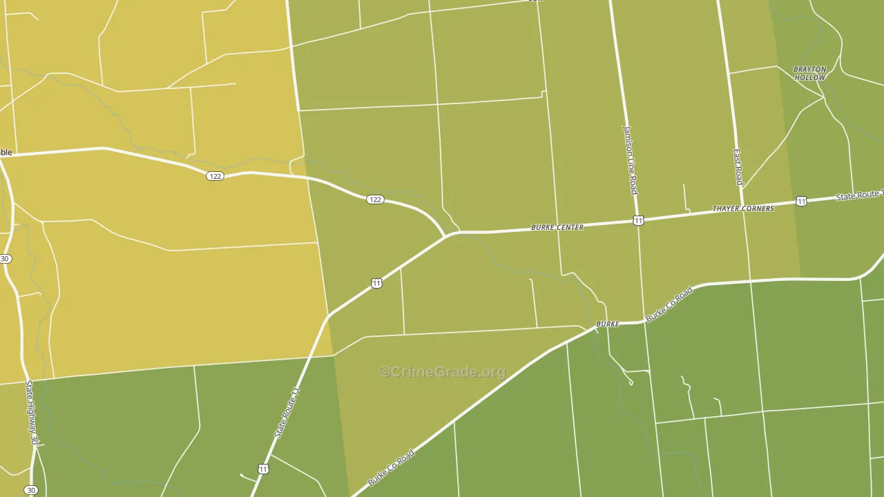 Burke, NY Map of Vandalism Rates