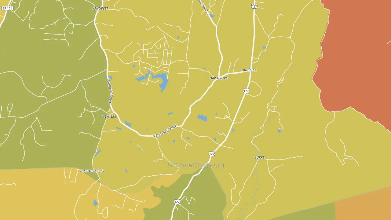 Burke, TN Map of Vandalism Rates