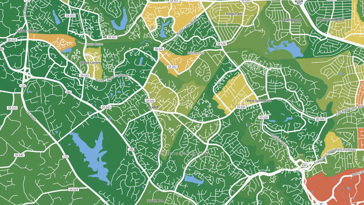 Burke, VA Map of Vandalism Rates
