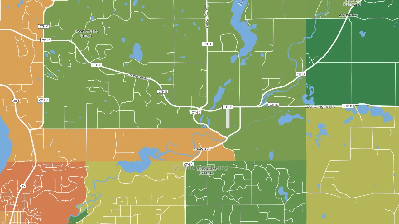 Burkhardt, WI Map of Vandalism Rates