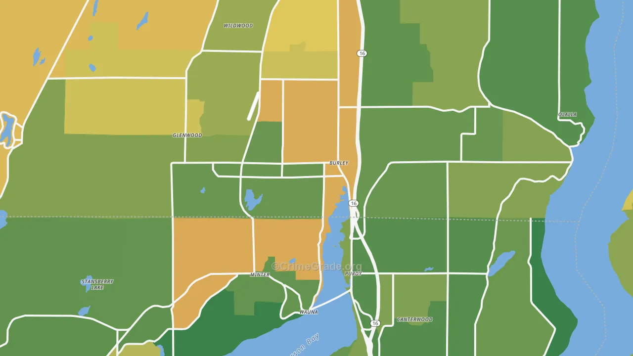 Burley, WA Map of Vandalism Rates