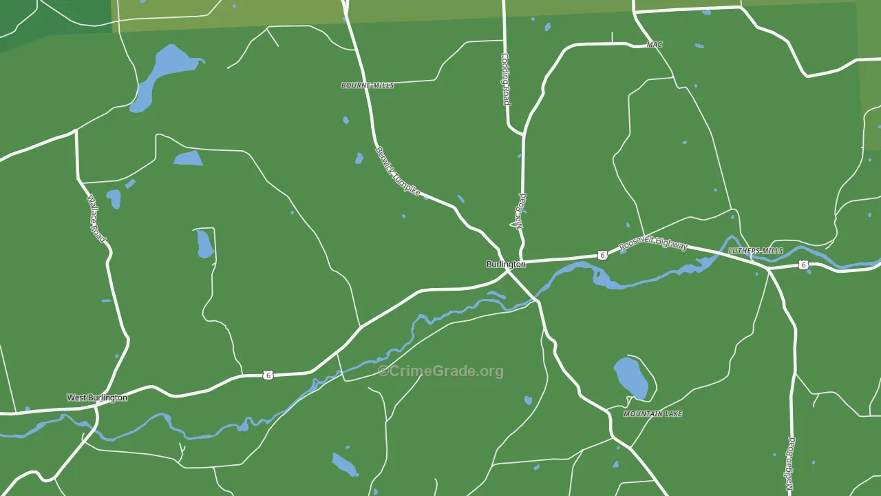 Burlington, PA Map of Vandalism Rates