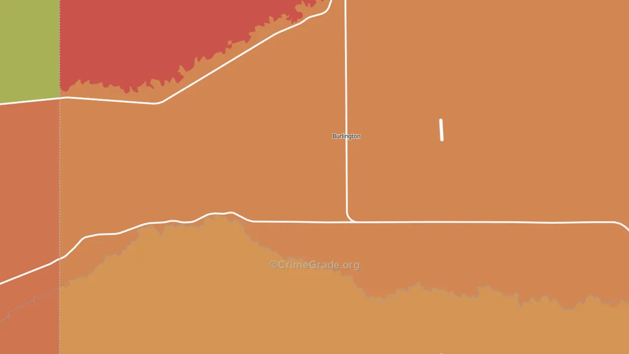 Burlington, WY Map of Vandalism Rates