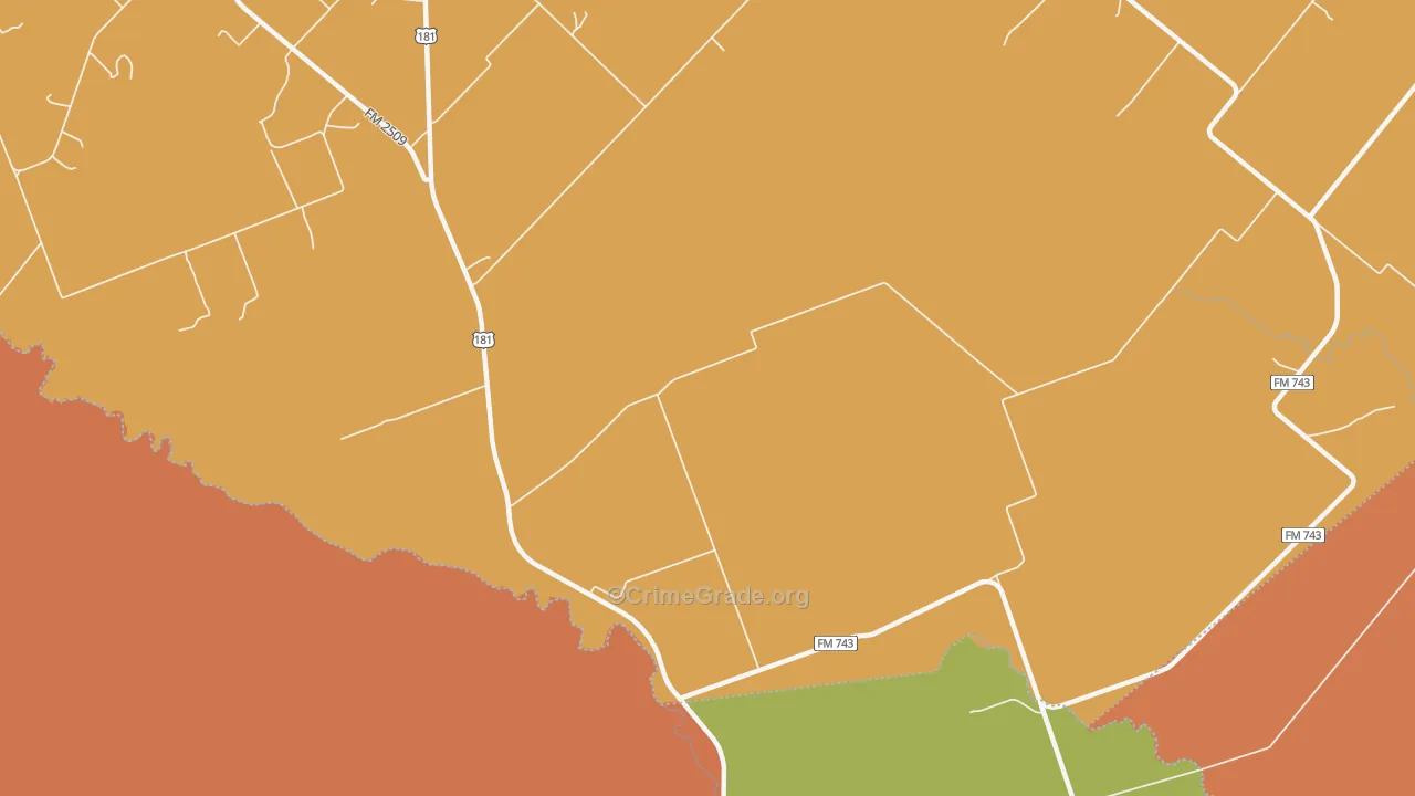 Burnell, TX Map of Vandalism Rates