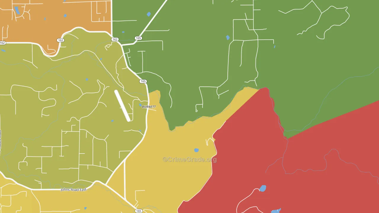 Burnett, WA Map of Vandalism Rates