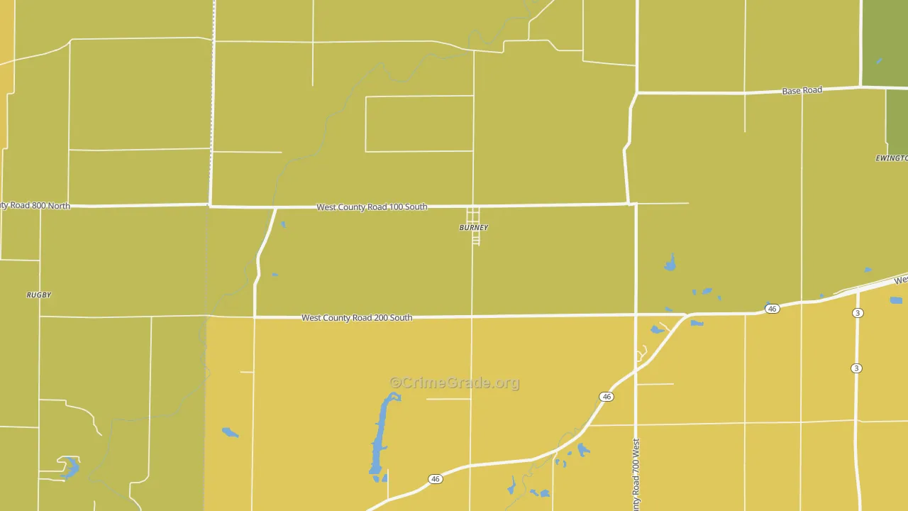 Burney, IN Map of Vandalism Rates