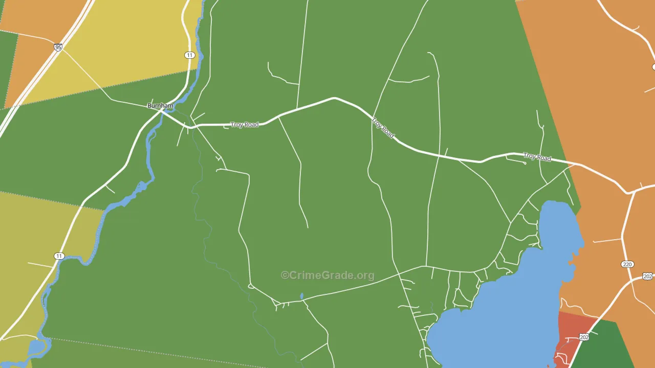 Burnham, ME Map of Vandalism Rates