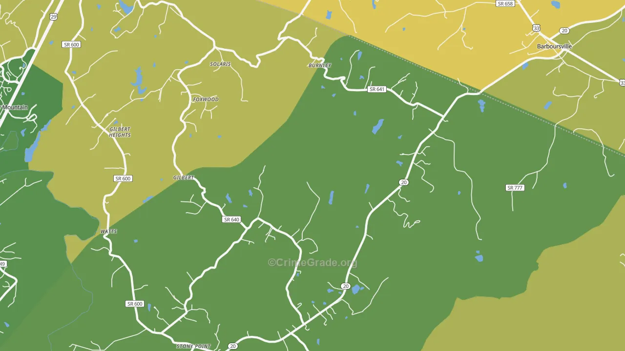Burnley, VA Map of Vandalism Rates