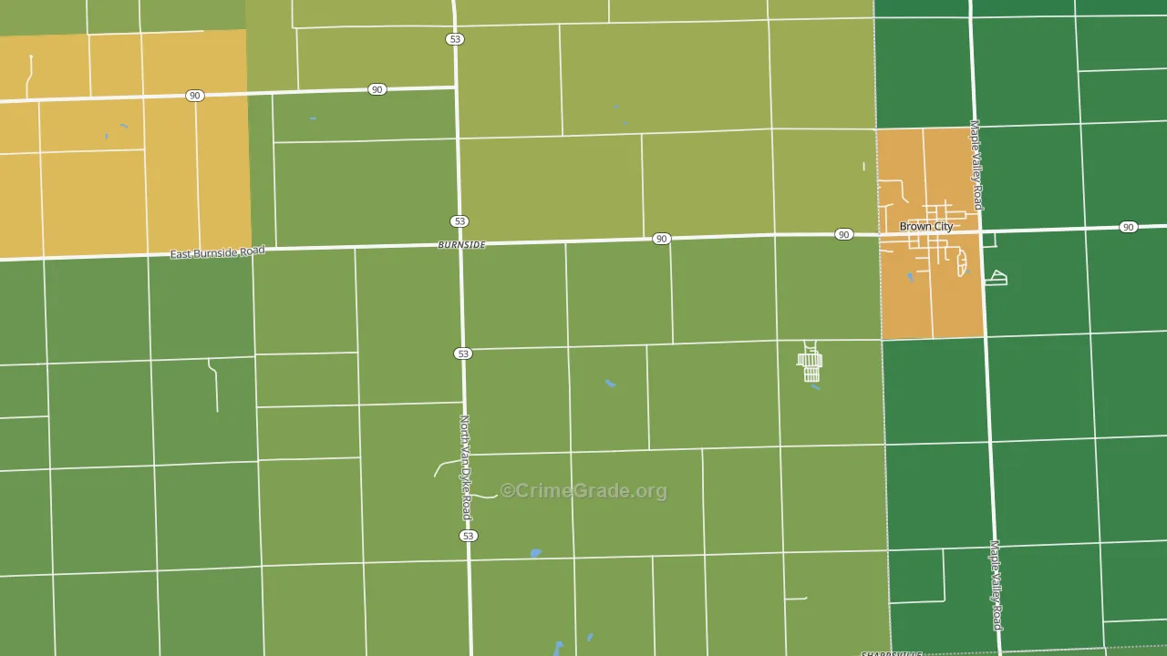 Burnside, MI Map of Vandalism Rates