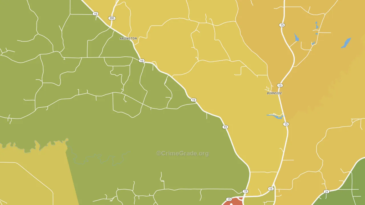 Burnside, MS Map of Vandalism Rates