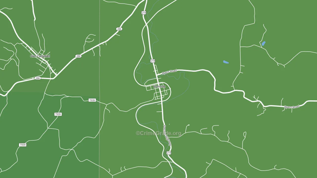 Burnside, PA Map of Vandalism Rates