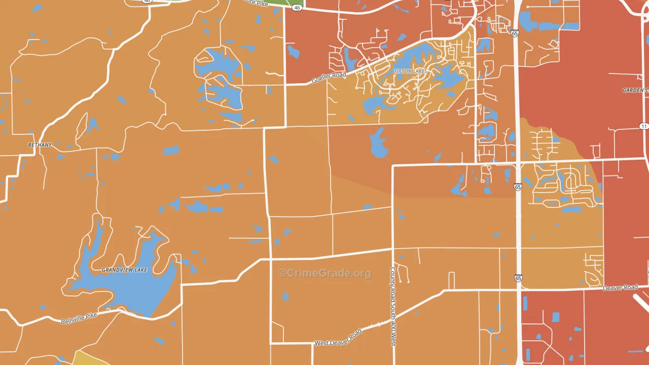 Burnsville, IN Map of Vandalism Rates