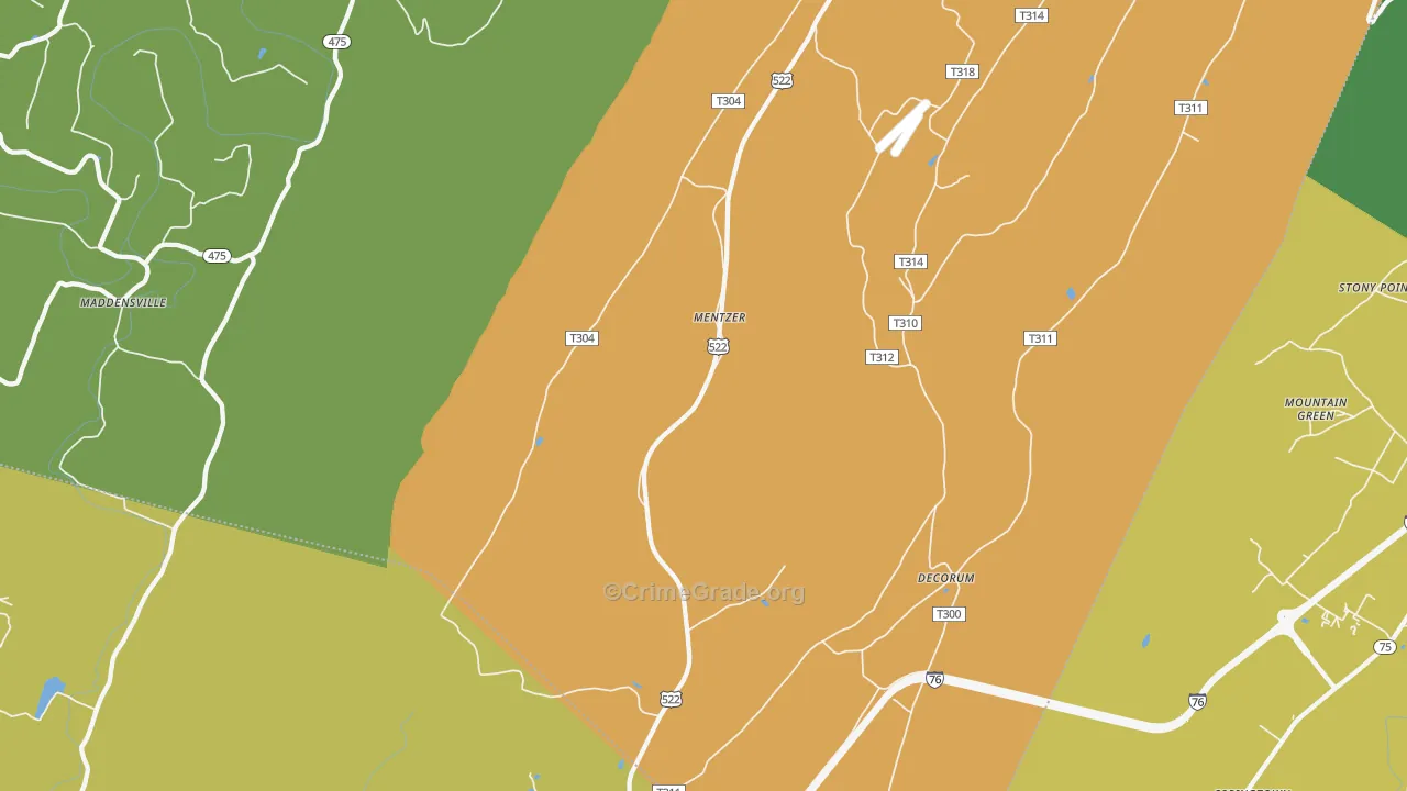 Burnt Cabins, PA Map of Vandalism Rates