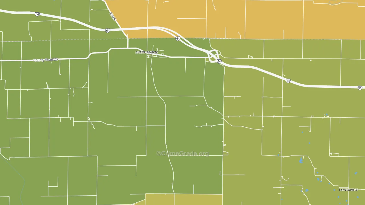Burnt Prairie, IL Map of Vandalism Rates