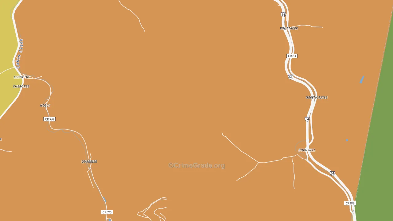 Burnwell, WV Map of Vandalism Rates