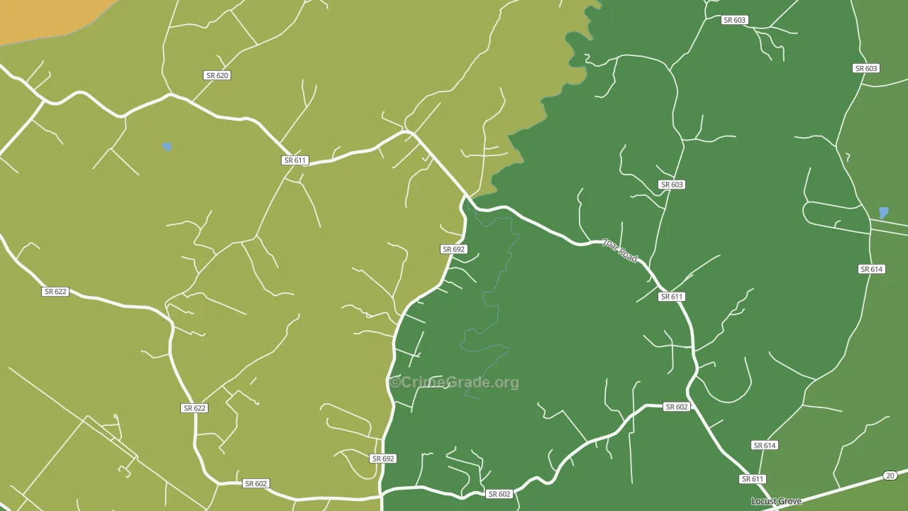 Burr Hill, VA Map of Vandalism Rates