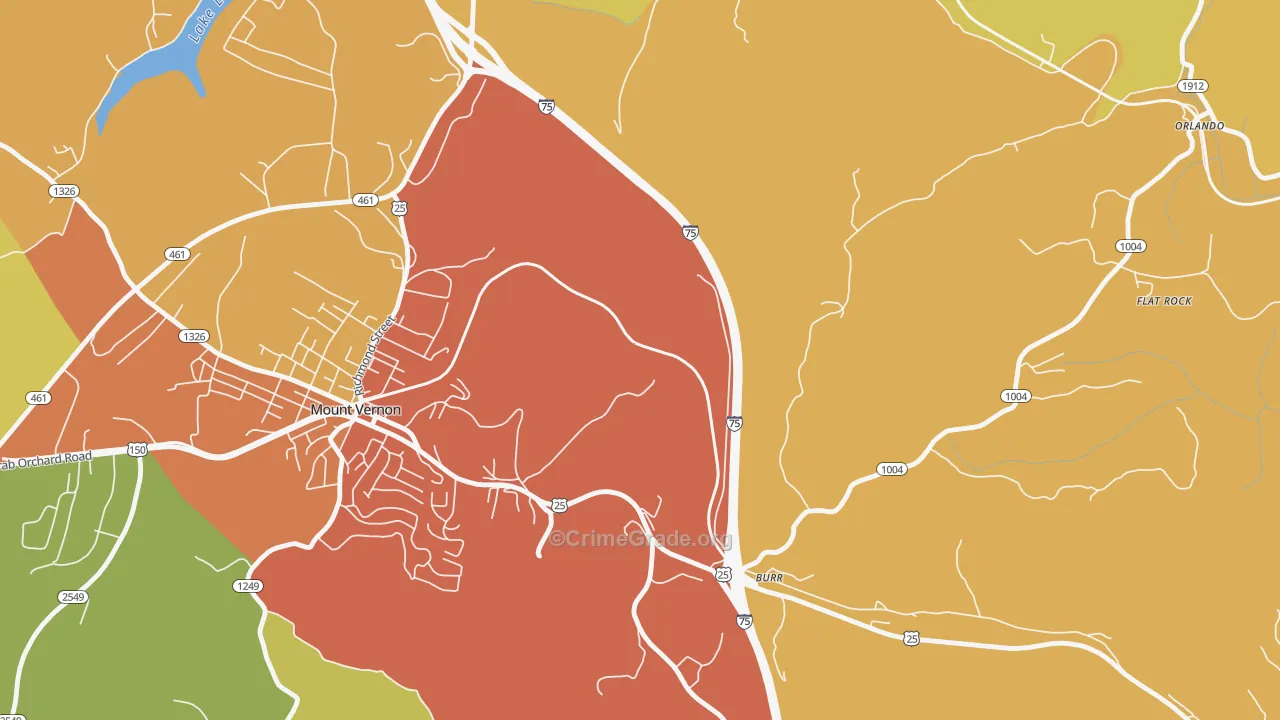 Burr, KY Map of Vandalism Rates
