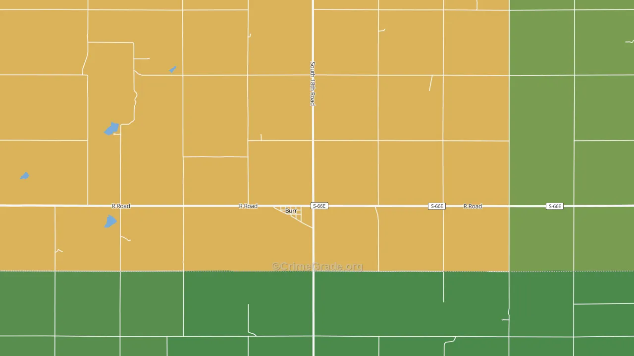 Burr, NE Map of Vandalism Rates