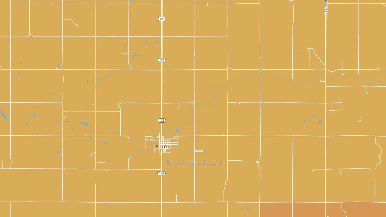Burr Oak, KS Map of Vandalism Rates
