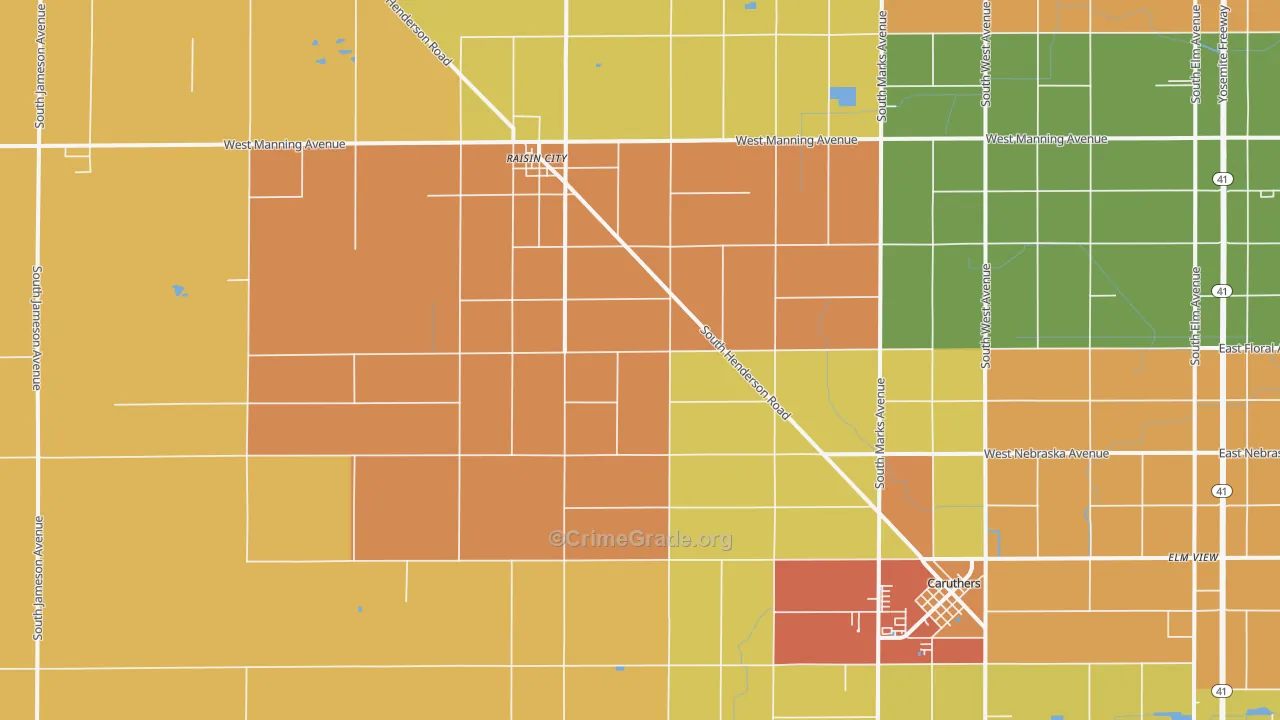 Burrel, CA Map of Vandalism Rates