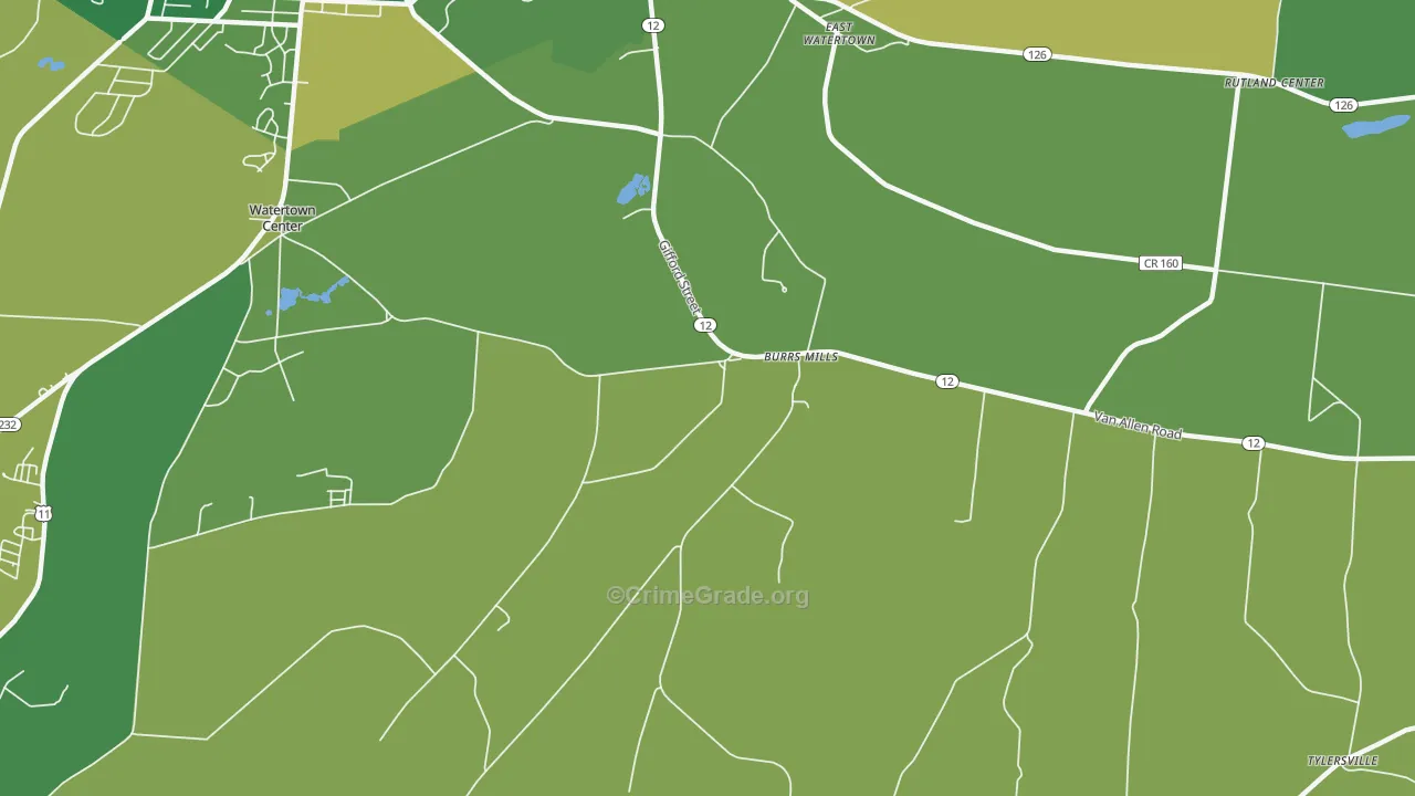 Burrs Mills, NY Map of Vandalism Rates