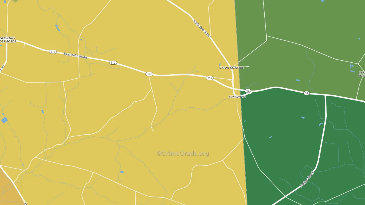 Burrsville, MD Map of Vandalism Rates
