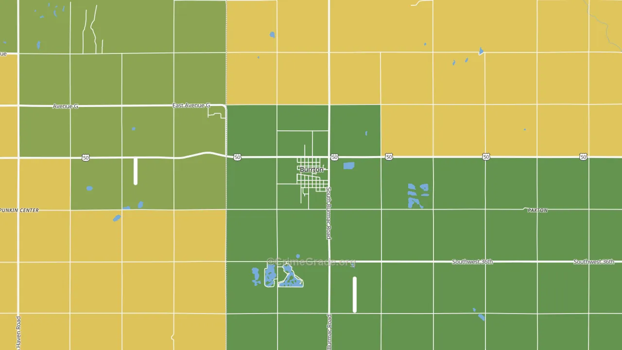 Burrton, KS Map of Vandalism Rates