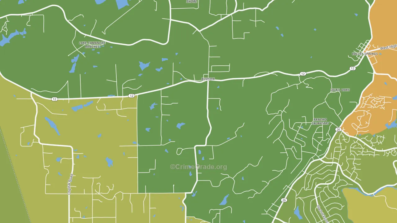 Burson, CA Map of Vandalism Rates