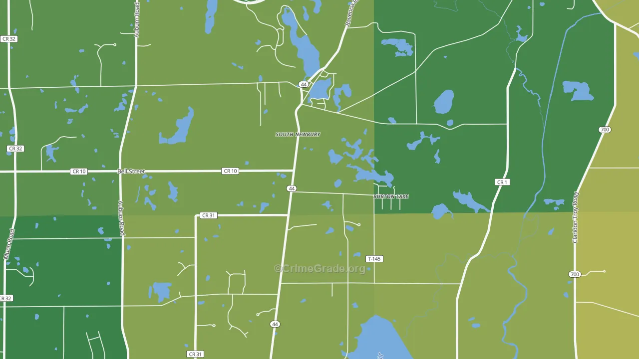 Burton Lake, OH Map of Vandalism Rates