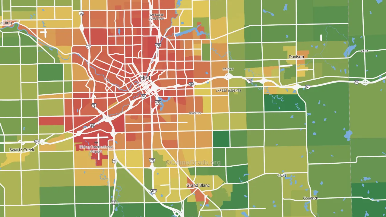 Burton, MI Map of Vandalism Rates