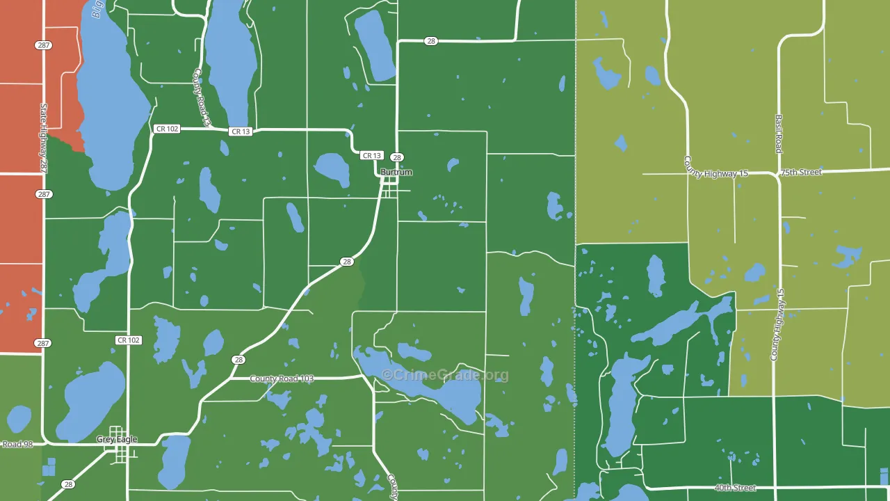 Burtrum, MN Map of Vandalism Rates