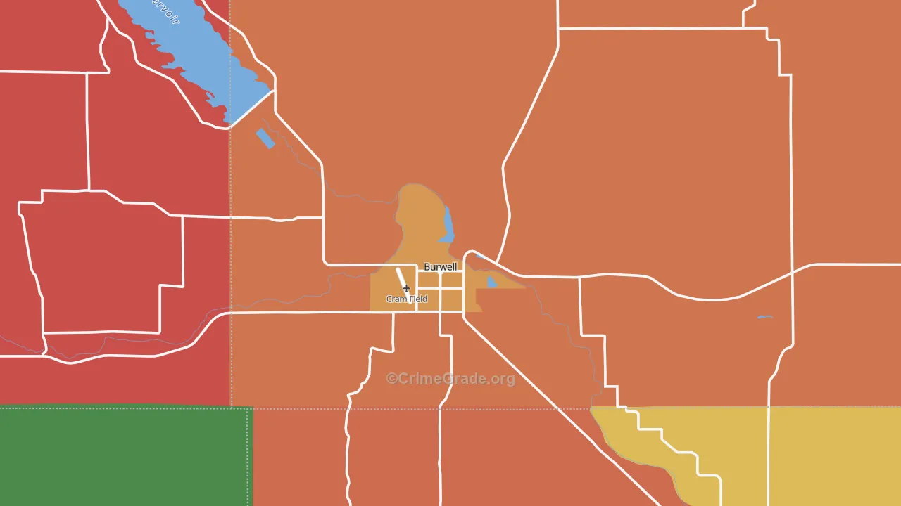 Burwell, NE Map of Vandalism Rates