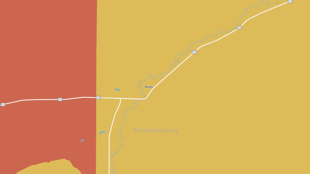 Busby, MT Map of Vandalism Rates