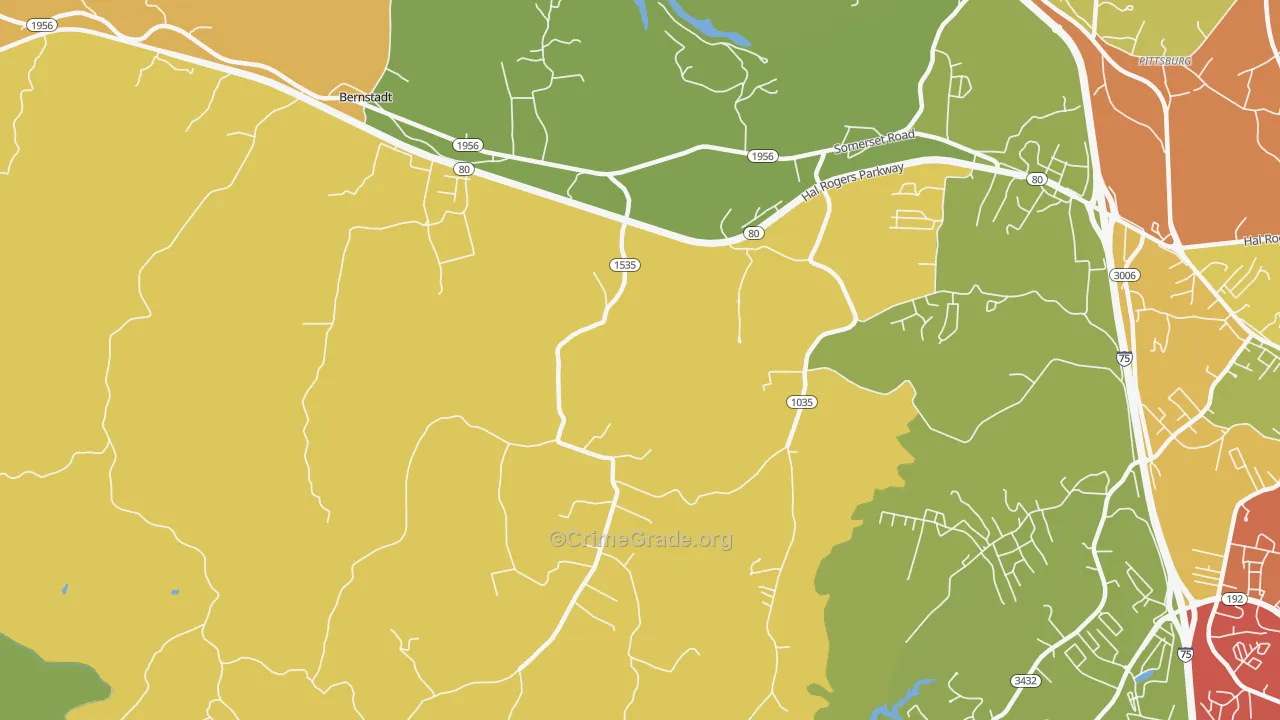 Bush, KY Map of Vandalism Rates