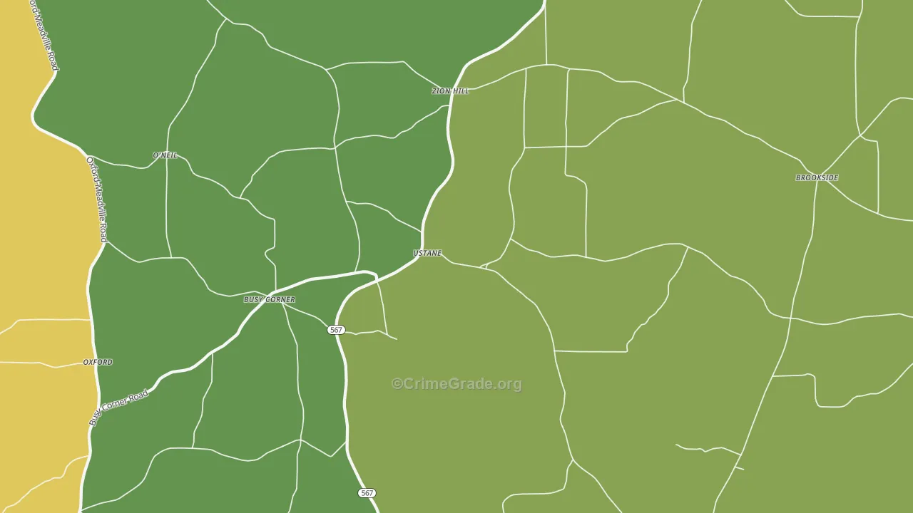 Busy Corner, MS Map of Vandalism Rates
