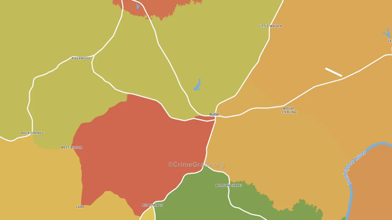 Butler, AL Map of Vandalism Rates