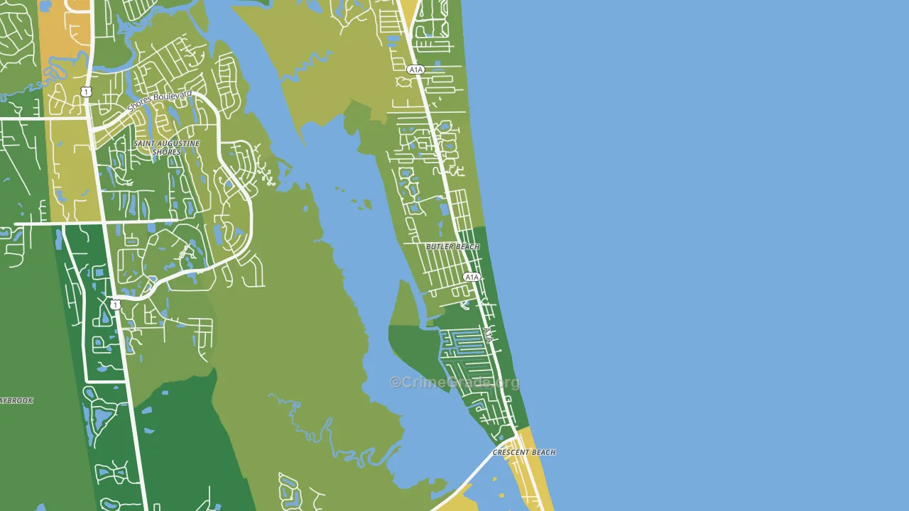 Butler Beach, FL Map of Vandalism Rates
