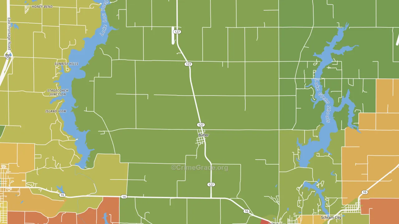 Butler, IL Map of Vandalism Rates