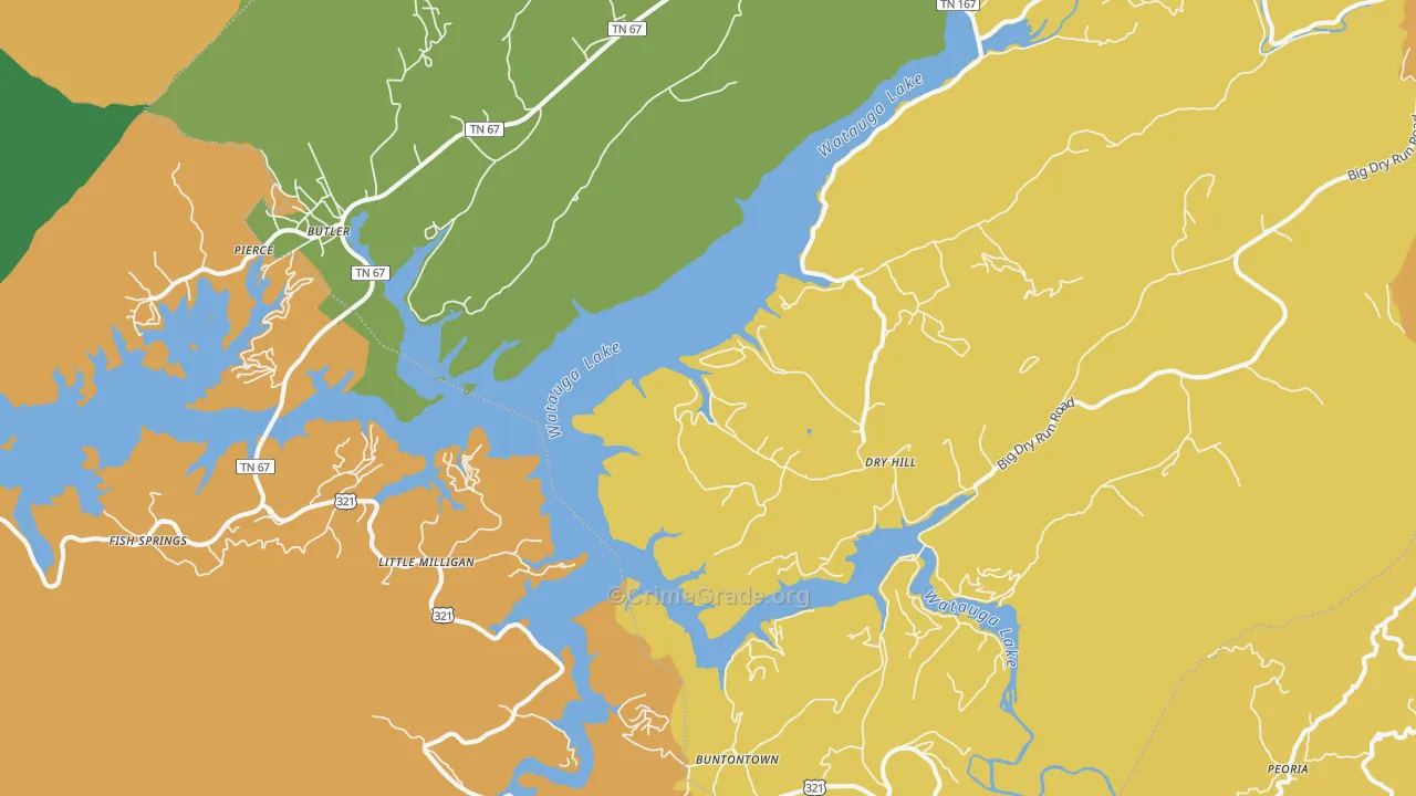 Butler, TN Map of Vandalism Rates