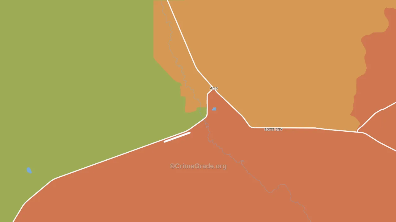 Butte City, ID Map of Vandalism Rates