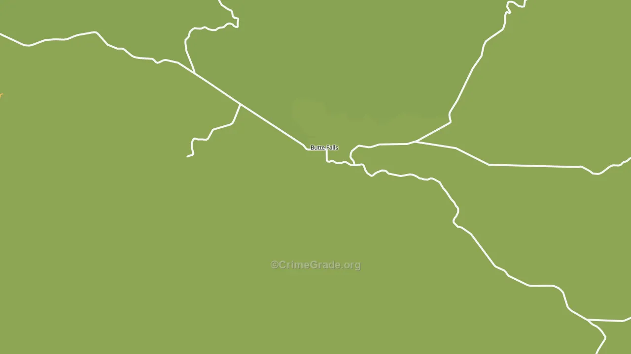 Butte Falls, OR Map of Vandalism Rates