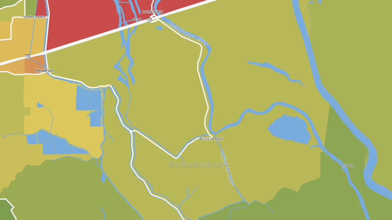 Butte La Rose, LA Map of Vandalism Rates