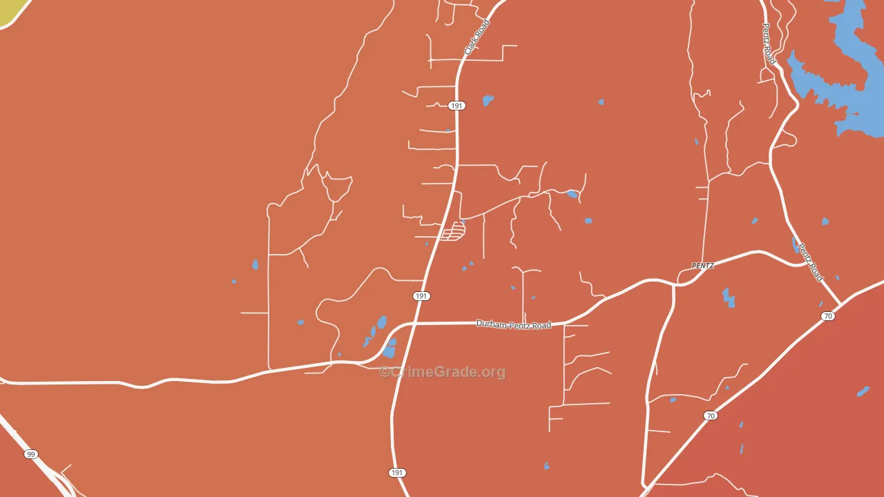Butte Valley, CA Map of Vandalism Rates