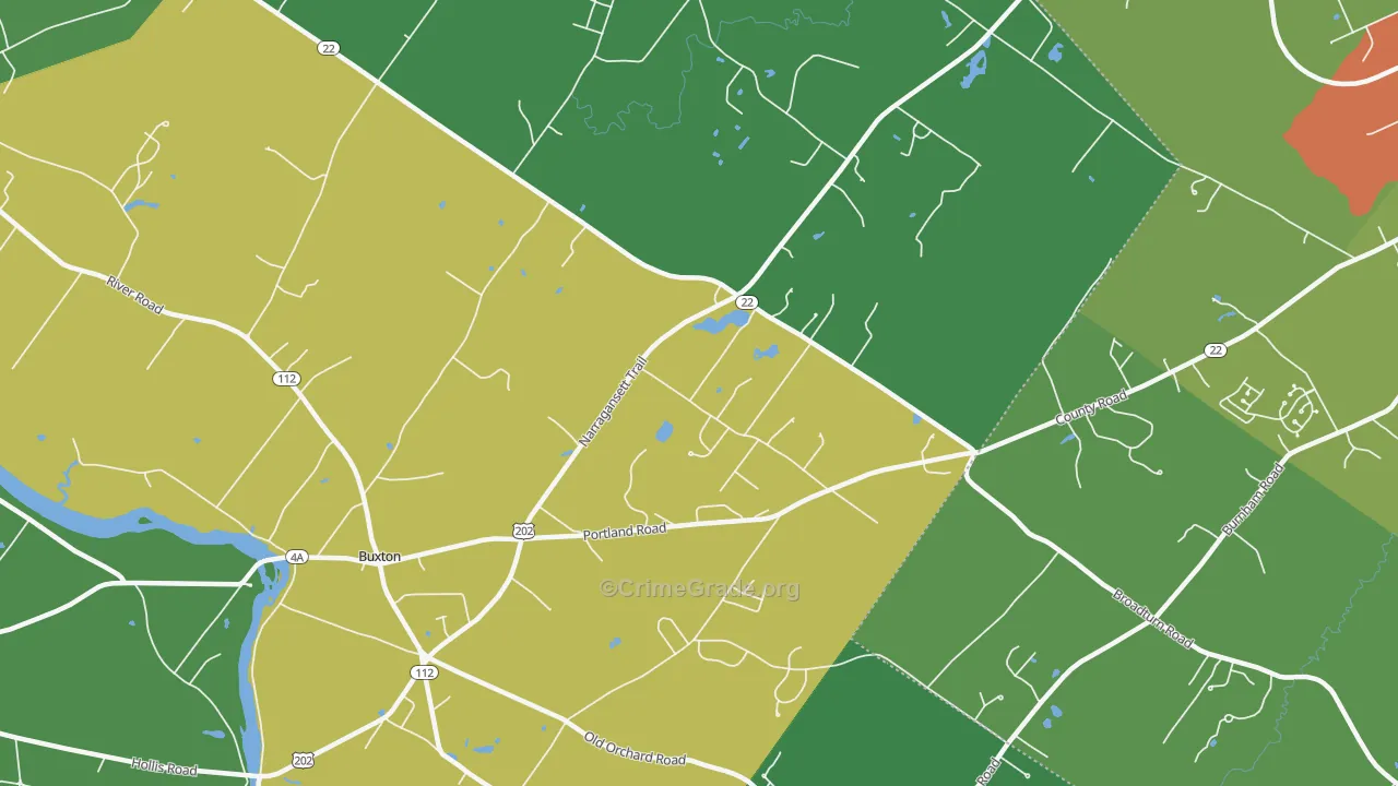 Buxton, ME Map of Vandalism Rates